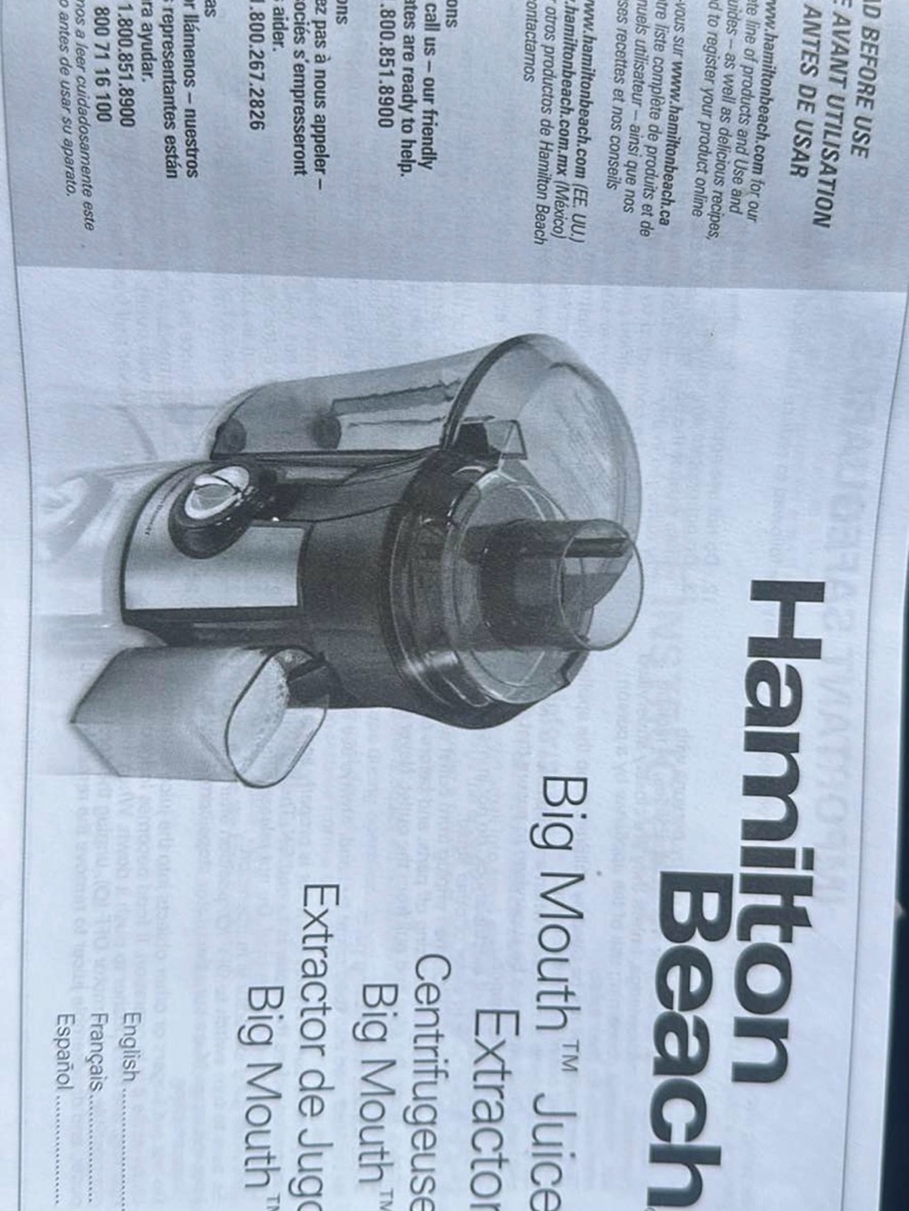 Hamilton Beach Stainless Steel and Clear Plastic Big Mouth Juicer Attachment